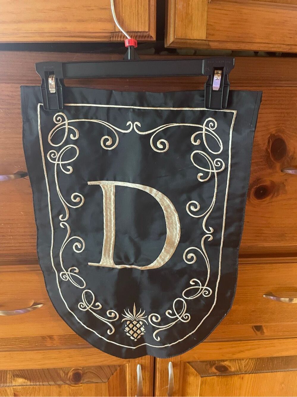 Evergreen Enterprises Sigil Monogram Garden Flag featuring an embroidered initia